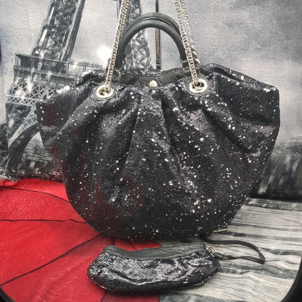 OrYANI Sequined Bag And Matching Pouch